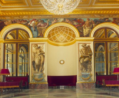 Pared oeste del salón del rey con la alegoría de la Justicia y las personificaciones del Mar Mediterráneo y el Océano de Ferdinand Victor Eugene Delacroix