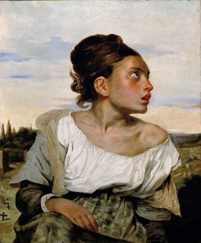 Joven huérfana en el cementerio de Ferdinand Victor Eugene Delacroix
