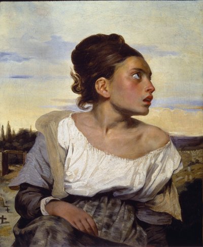 Joven huérfano en el cementerio de Ferdinand Victor Eugene Delacroix