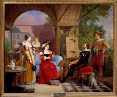 Pierre Paul Rubens (1577-1640) en su taller pintando 