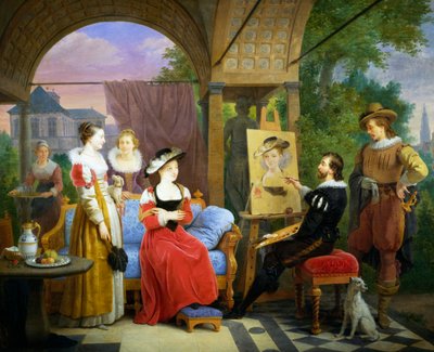 Rubens pintando el sombrero de paja en su estudio de Ferdinand de Braekeleer