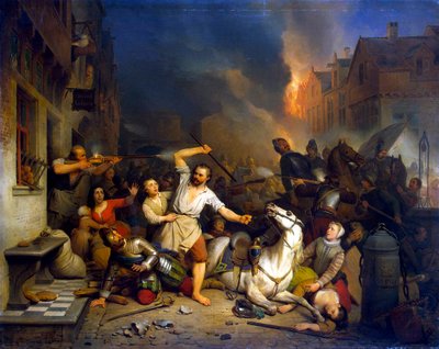 La furia francesa en Amberes de Ferdinand de Braekeleer the Elder