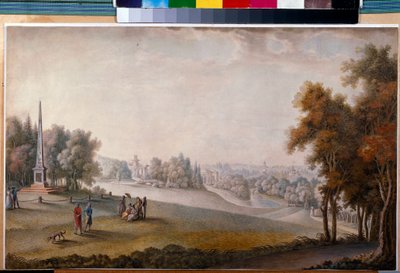 "Vista del parque de Tsárskoye Selo" de Ferdinand de Meys (1810), acuarela y gouache sobre papel de Ferdinand de Meys