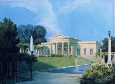 Vista de Charlottenhof desde el jardín, 1855 de Ferdinand von Arnim