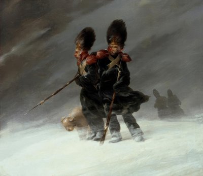 Granaderos en la nieve de Louis Ferdinand von Rayski