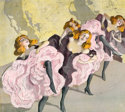 El Cancan, después de Ferdinand Von Reznicek c.1906. De Illustrierte Sittengeschichte vom Mittelalter bis zur Gegenwart por Eduard Fuchs, publicado en 1909. de Ferdinand von Reznicek