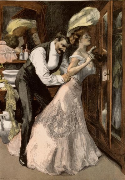 Antes del Redoute. / ¿Cuánto tiempo necesita una mujer para vestirse poco? de Ferdinand von Reznicek