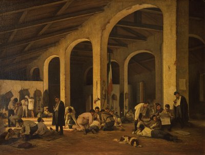 Artistas voluntarios toscanos en el cuartel de Módena de Ferdinando Buonamici