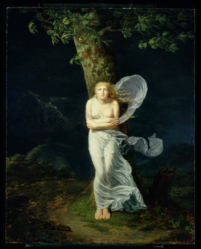 Joven mujer sorprendida por una tormenta, 1799 de Fereol Bonnemaison