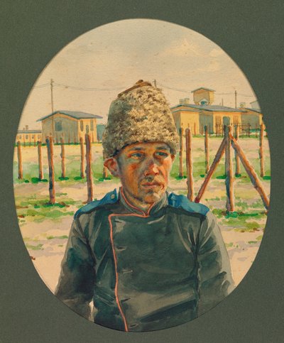 Retrato de un artillero ruso saliendo del hospital, Gustrow de Fernand Barbier