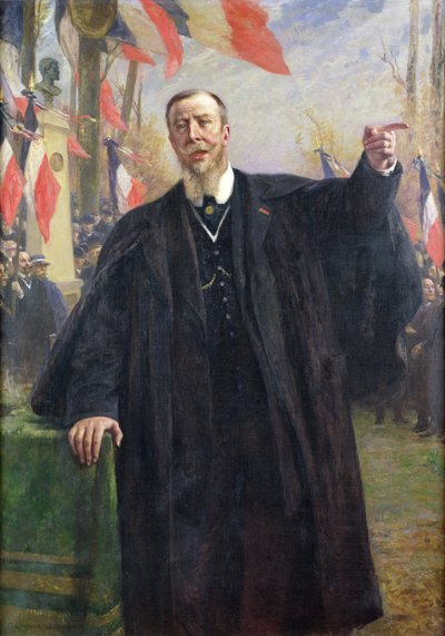 Paul Deroulede (1846-1914) Dando un Discurso en Bougival, enero de 1913 de Fernand Cormon