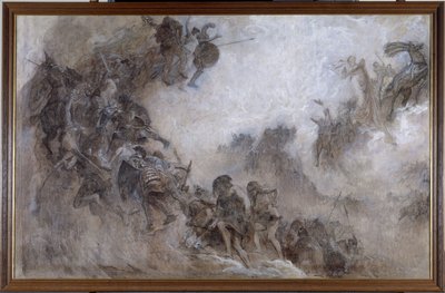 Boceto para el techo del anfiteatro paleontológico del Museo de Historia Natural de París: Les Races humaines (Plafond) de Fernand Cormon