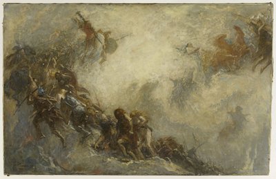 Boceto para el anfiteatro paleontológico del Museo de Historia Natural de París: Razas humanas (techo) de Fernand Cormon