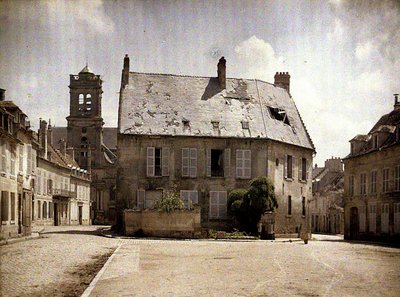 Casa con techo dañado, Soissons, Aisne, 1917 de Fernand Cuville