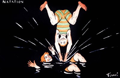 Natación, c.1900 (ilustración) de Fernand Fernel