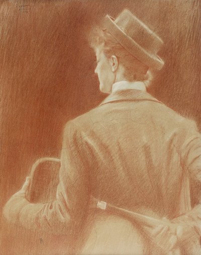 Una jugadora de tenis; Estudio para "Memories", 1889 de Fernand Khnopff