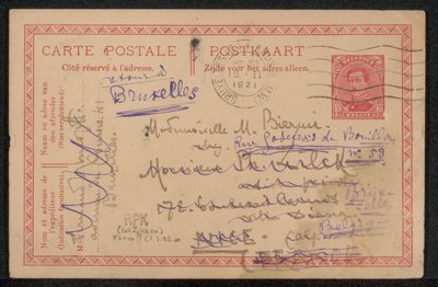 Postkarte an Maria Biermé de Fernand Khnopff