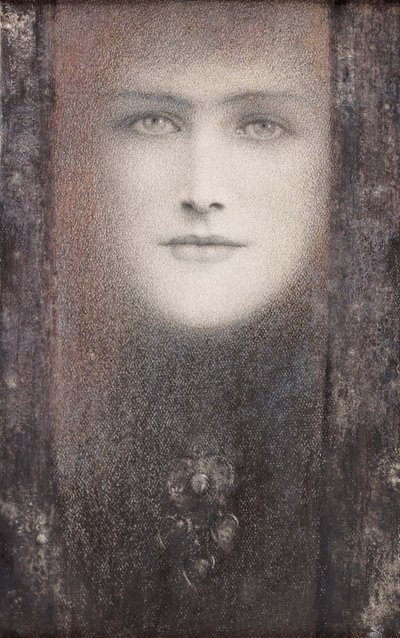 Le masque au rideau noir, 1892 de Fernand Khnopff