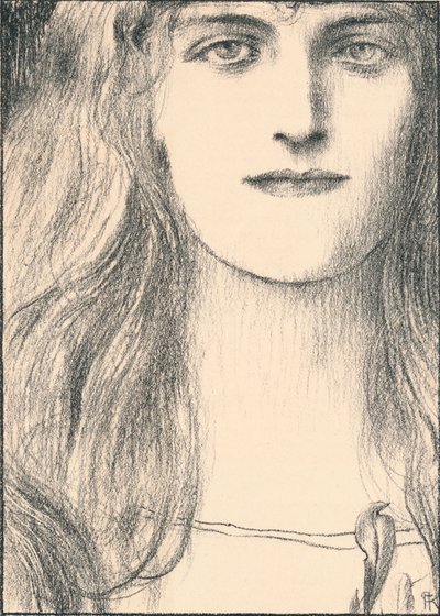 Una cabeza de frente, 1898 de Fernand Khnopff