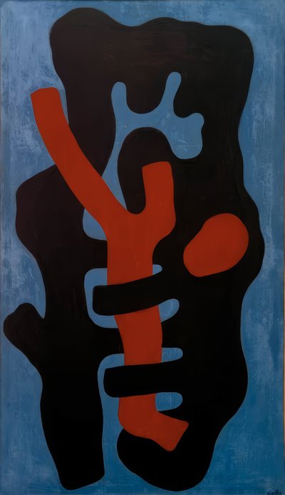 Elementos sobre fondo azul de Fernand Leger