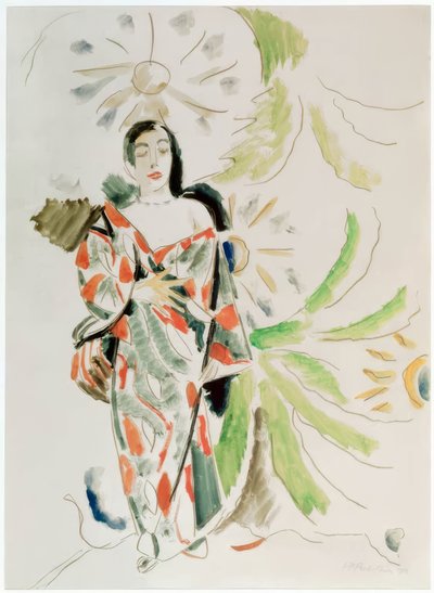 Erna con un impermeable japonés de Fernand Leger