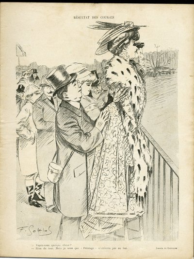Ilustración de Gottlob (1873-1935) en Le Lire, 21/12/07 - Resultados de carreras - Amor, Hippismo, Moda, Vida de ricos - Mujer de Fernand Louis Gottlob