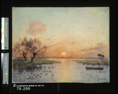 El estanque al atardecer (La Mare Au Coucher Du Soleil) (óleo sobre lienzo) de Fernand Loyen du Puigaudeau