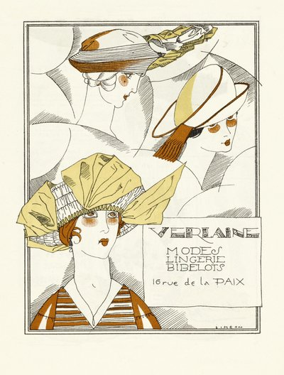 Anuncio de Verlaine, Modes, Lingerie, Bibelots, pub. 1914 de Fernand Siméon