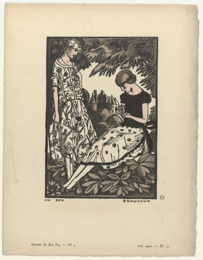 Gazette du Bon Ton, 1920 - No. 5, Pl. 34: Un poco demasiado de Fernand Siméon