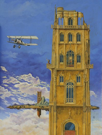 Torre con un avión de Fernando Aznar Cenamor