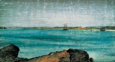 Puerto Deseado, detalle. Ciudad y puerto pesquero de la Patagonia, en la provincia de Santa Cruz en Argentina. Dibujo de Fernando Brambila (1763-1832) de Fernando Brambila