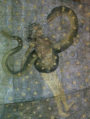 Un hombre y una serpiente (detalle) de Fernando Gallego