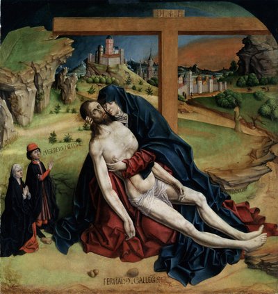 Vierge de pitie - (Piedad) Pintura de Fernando Gallego (verso 1440-1507) 1470 Dim. 1,25x1,09 m Madrid, Museo del Prado de Fernando Gallego