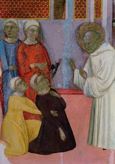 Exorcismo de un hombre poseído por un demonio, del Retablo de San Bernardo de Claraval (óleo sobre tabla) de Ferrer (attr. to) Bassa