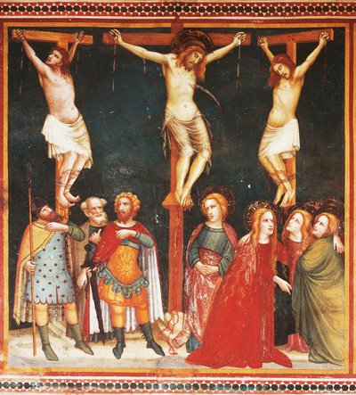 Crucifixión (fresco) de Ferrer Bassa