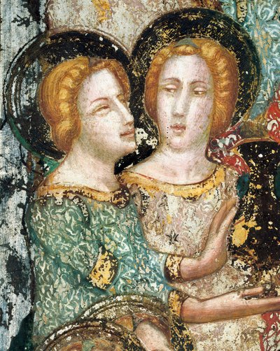 Fresco de la capilla de San Miguel: escenas de los gozos de la Virgen María de Ferrer Bassa