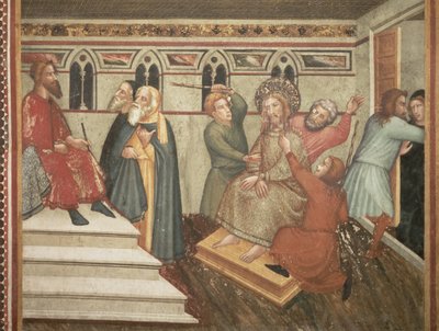 La flagelación de Cristo ante Poncio Pilato (fresco) de Ferrer Bassa