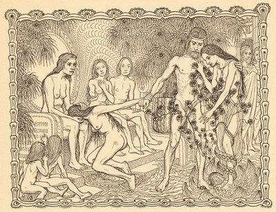 Durch die Zauberwelt, lámina 9, de la carpeta "Lebenszeichen", publicada en 1908 en Berlín por Fritz Heyder Verlag de Fidus