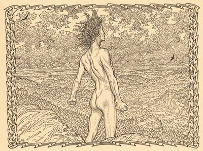 Sturmgebet, lámina 11, de la carpeta "Lebenszeichen", publicada en 1908 en Berlín por Fritz Heyder Verlag de Fidus