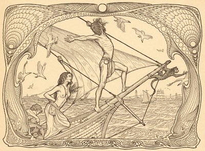 Zu den Menschen, lámina 1, de la carpeta "Lebenszeichen", publicada en 1908 en Berlín por Fritz Heyder Verlag de Fidus