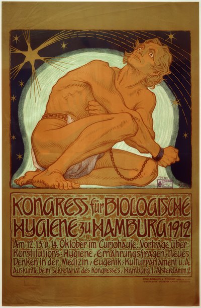 "Congreso de Higiene Biológica en Hamburgo 1912" / Fidus / Póster, 1912 de Fidus