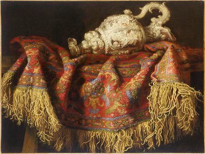 Naturaleza muerta con alfombra, c. 1640 de Fieravino