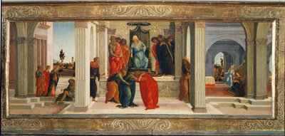 Tres escenas de la vida de Ester: Mordejai lamenta el destino de los judíos ... de Filippino (attr.to) Lippi