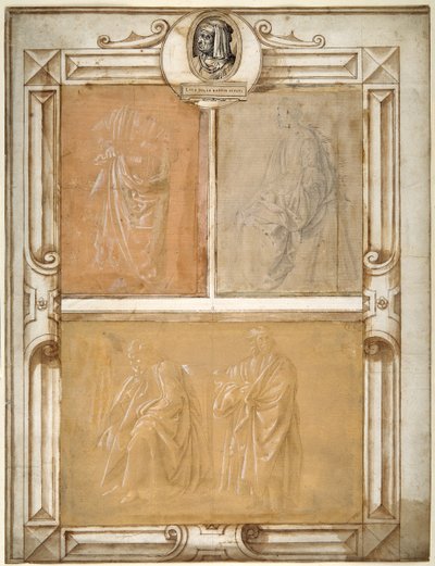 Estudios de figuras con ropas de Filippino (follower of) Lippi