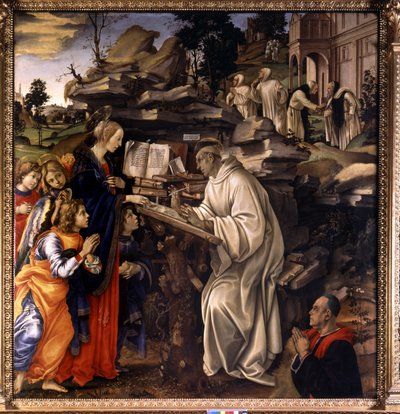 Aparición de la Virgen a San Bernardo de Claraval de Filippino Lippi