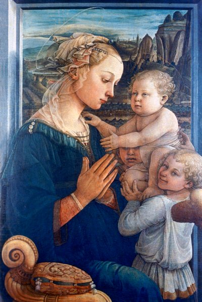 Madonna y Niño con Ángeles, c1455 de Filippino Lippi