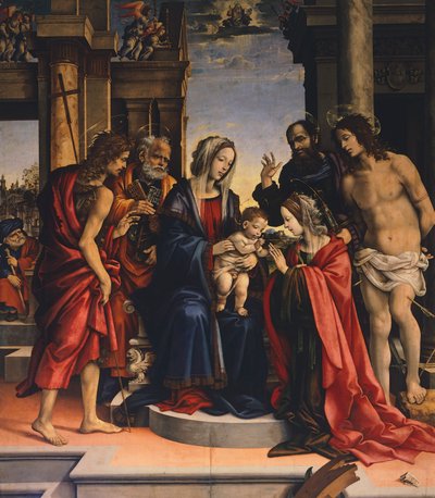 Matrimonio místico de Santa Catalina de Alejandría, por Filippino Lippi, Basílica de San Domenico, Bolonia de Filippino Lippi