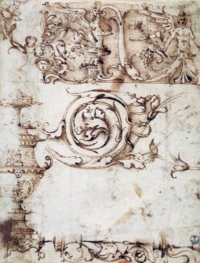 Estudio para ornamentos y otros motivos decorativos de Filippino Lippi