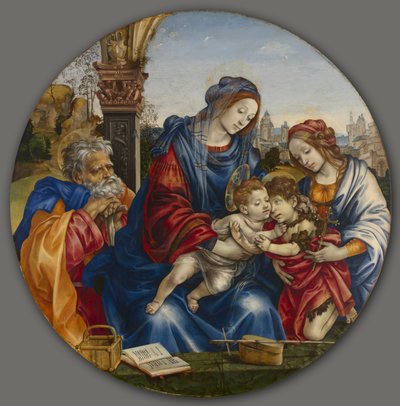 La Sagrada Familia con San Juan Bautista y Santa Margarita, c. 1495 de Filippino Lippi