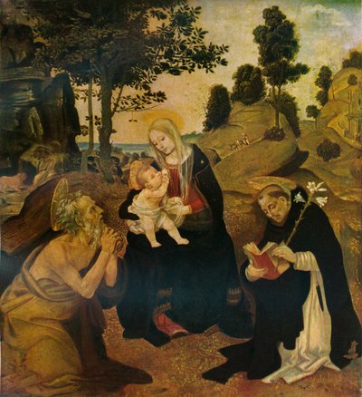 La Virgen y el Niño con los santos Jerónimo y Domingo, c1485, 1911 de Filippino Lippi